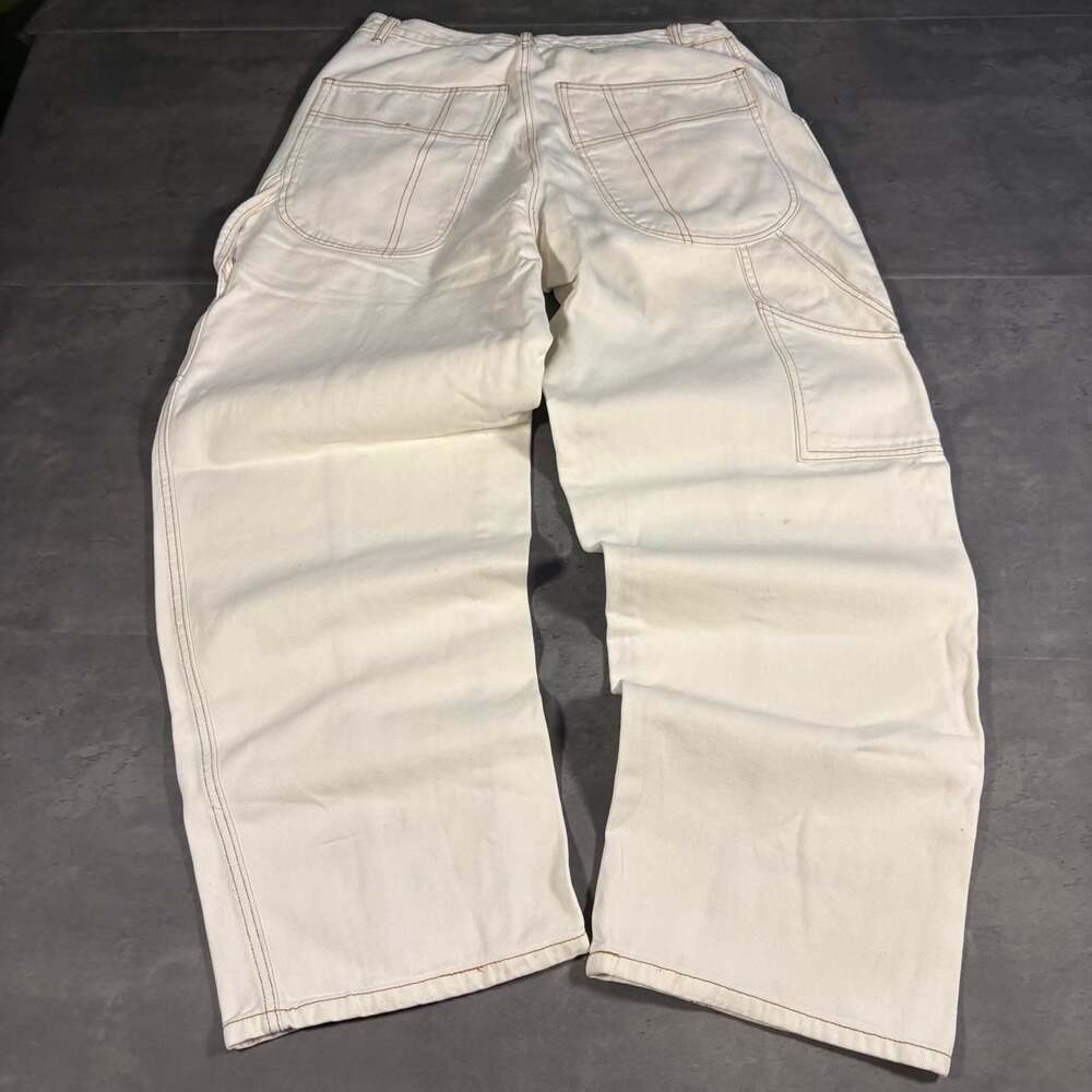 Coda Carpenter Jeans Baggy Relaxed Fit White Denim